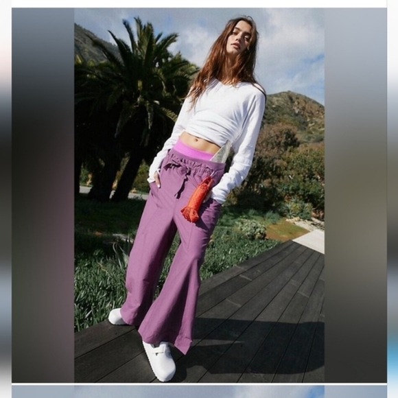 Free‎ People fp movement Fresh Start purple mulberry utility Pants size XS new - Picture 1 of 7